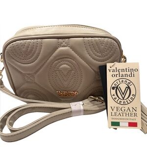 Valentino Orlandi Quilted Vegan Leather Crossbody Shoulder Bag